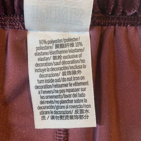 VS Pink, Retro, Burgundy/Wine, Velvet, Lounge/Sleep Shorts - Picture 7 of 11